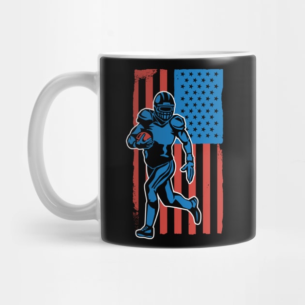 Football USA American Flag Vintage by Baswan D'apparel Ish